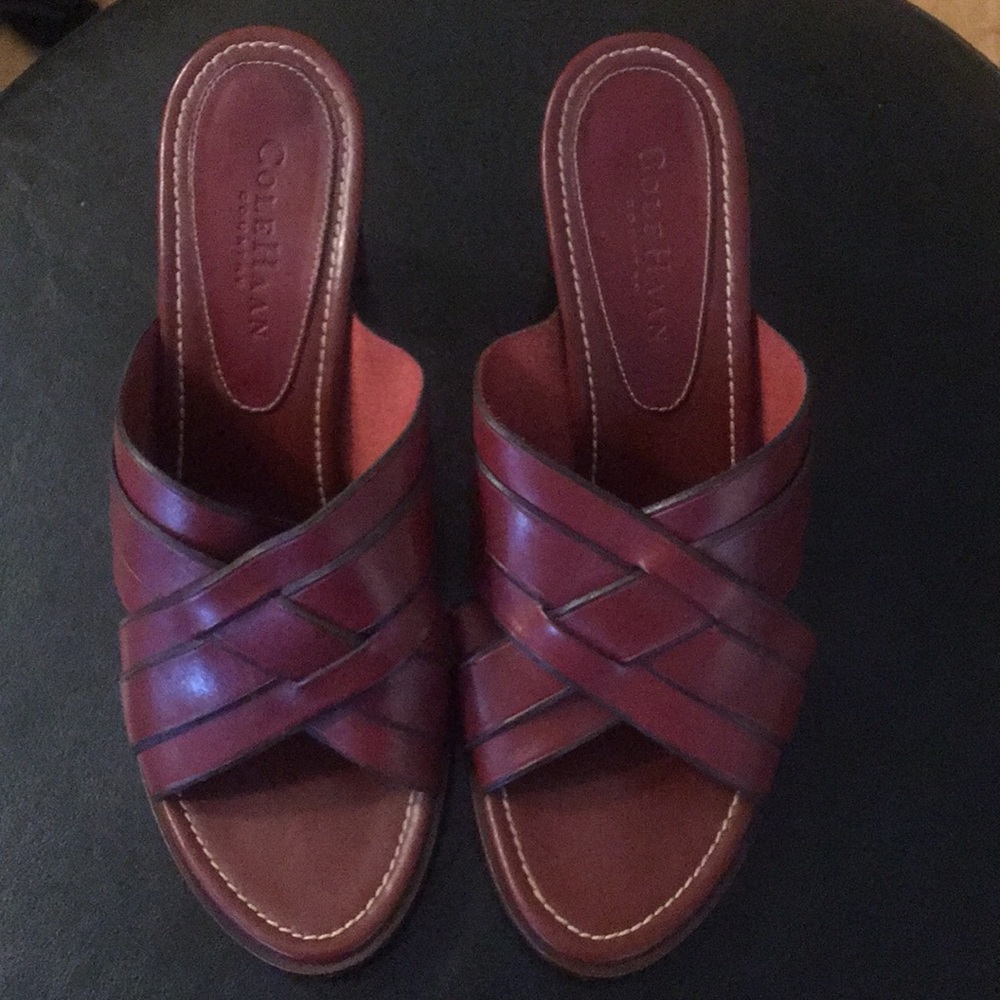 Cole Haan Red Slip-On High Heel Shoes